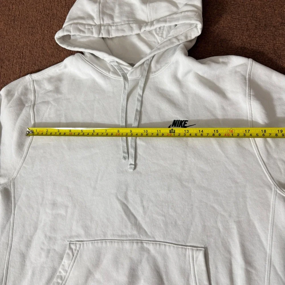 Nike Sportswear Club Fleece Hoodie White Black Logo Pullover Mens‎ M BV2654-100